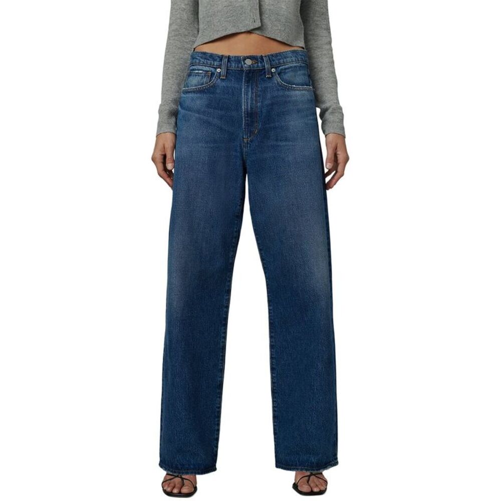Joe's Jeans Wide Leg Flare Jeans in Dark Blue Denim